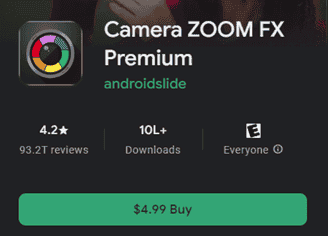 Camera zoom fx premium app