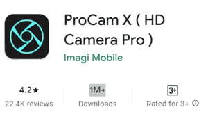 Procam x Camera software for android mobile