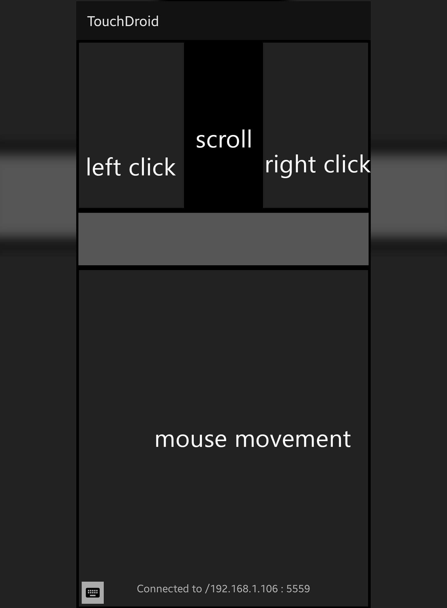 using touchdroid as a mouse 