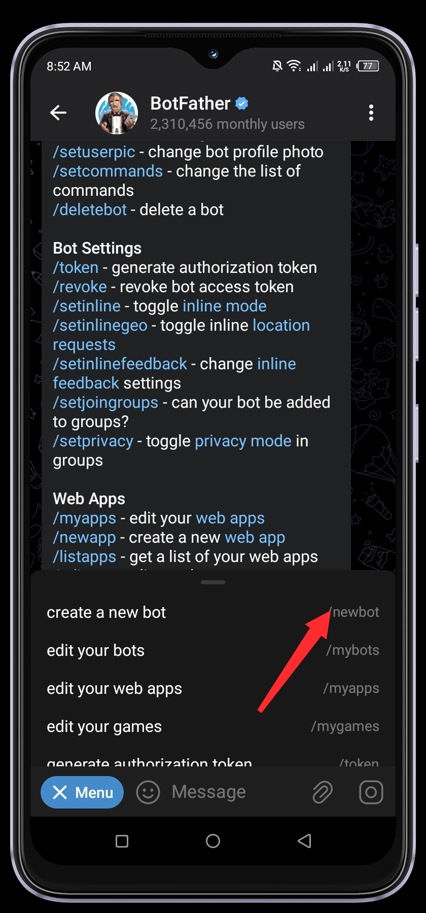 /newbot Command