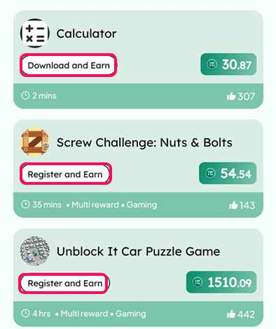 InCash app download offers to earn money