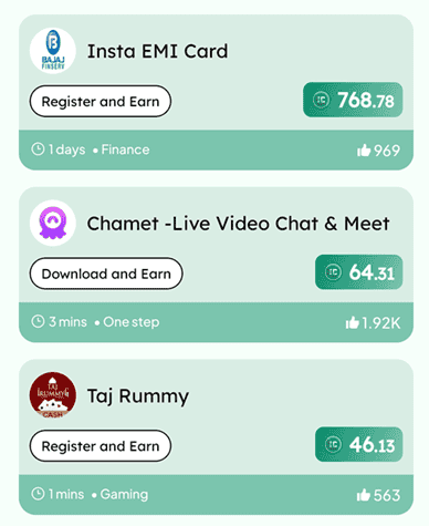 Register and earn money in incash app