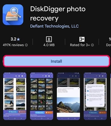 Download DiskDigger photo recovery app