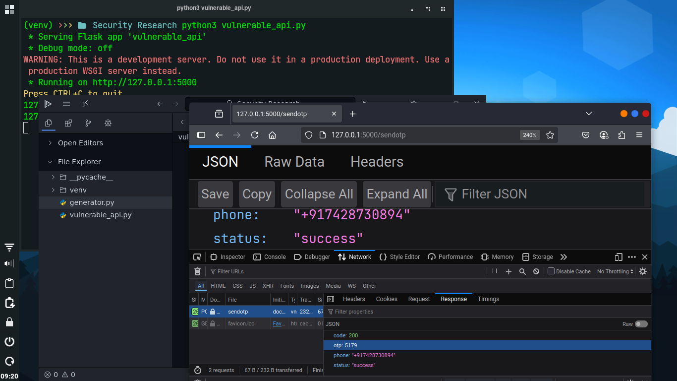 Insecure OTP Delivery Mechanism