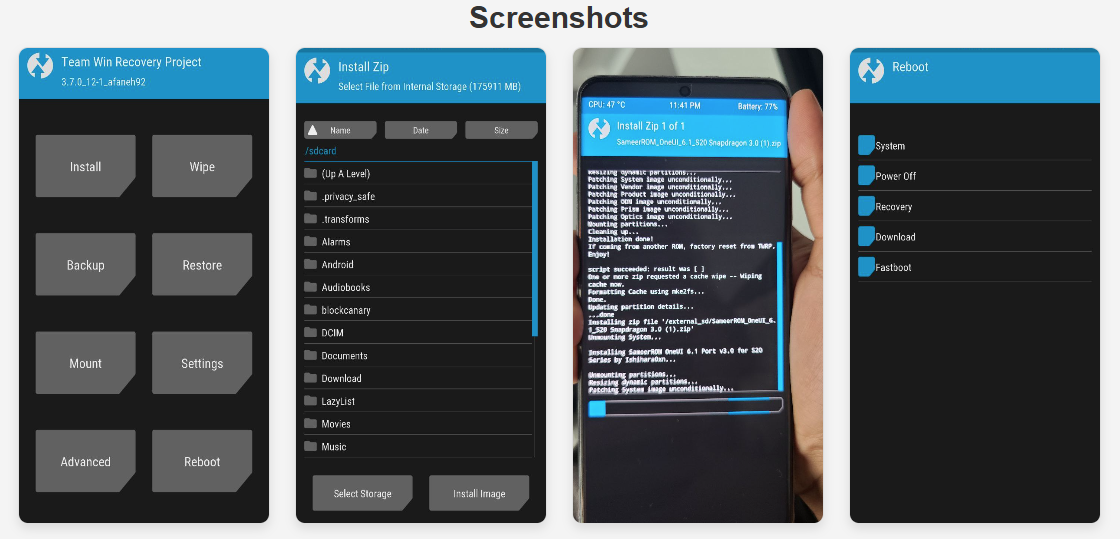 twrp screenshots