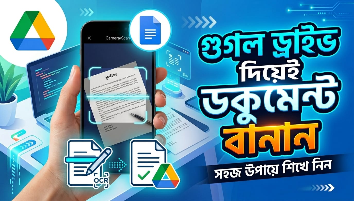 CamScanner বাদ দিন! Google Drive দিয়েই স্ক্যান করুন সব Document [Don’t Miss]