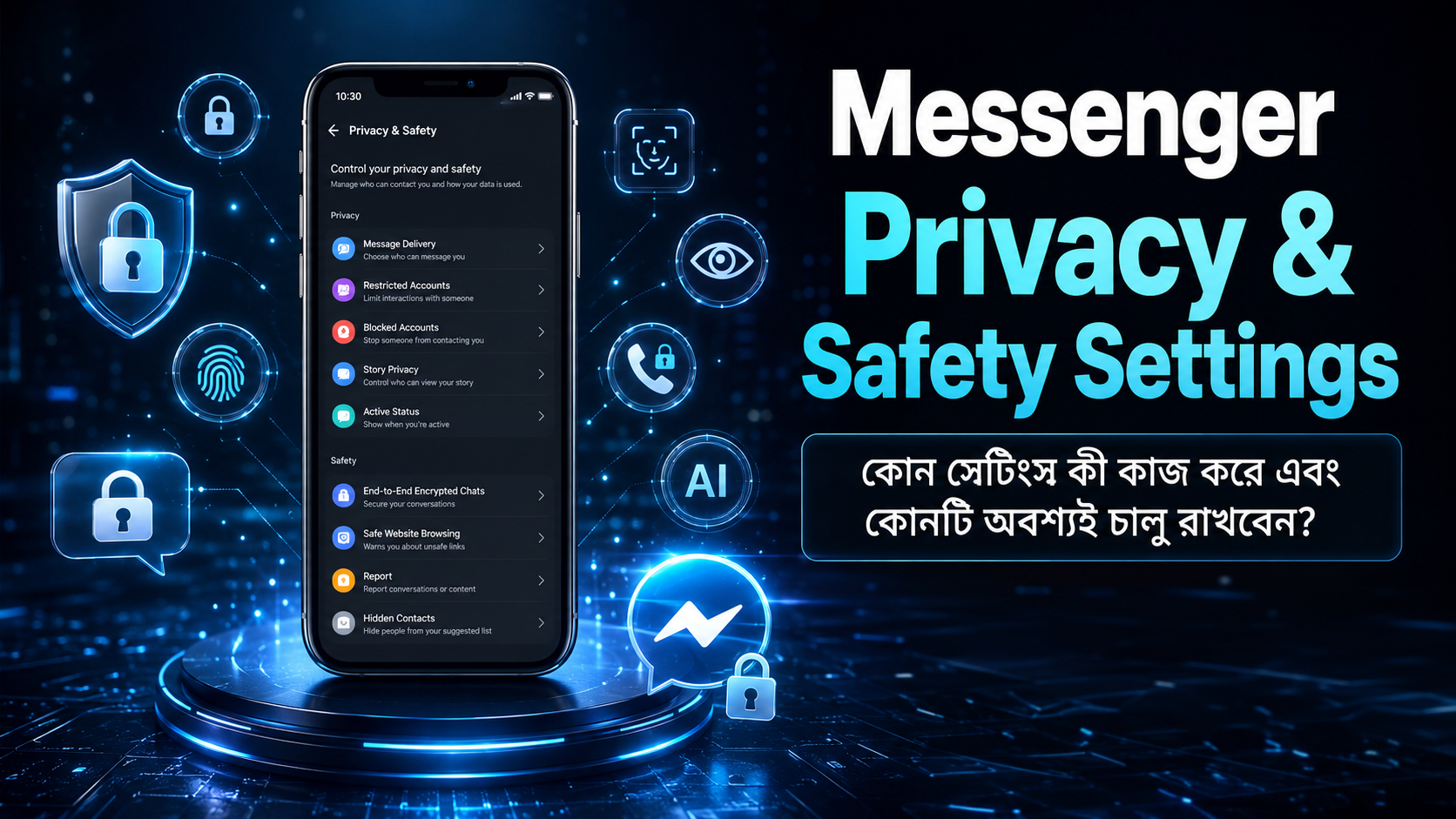 Messenger-এর সকল Privacy & Safety Settings-এর সম্পূর্ণ গাইড – কোন সেটিংস কী কাজ করে এবং কোনটি চালু রাখা উচিত? 📢 পাঠকদের প্রতি একটি বিশেষ অনুরোধ