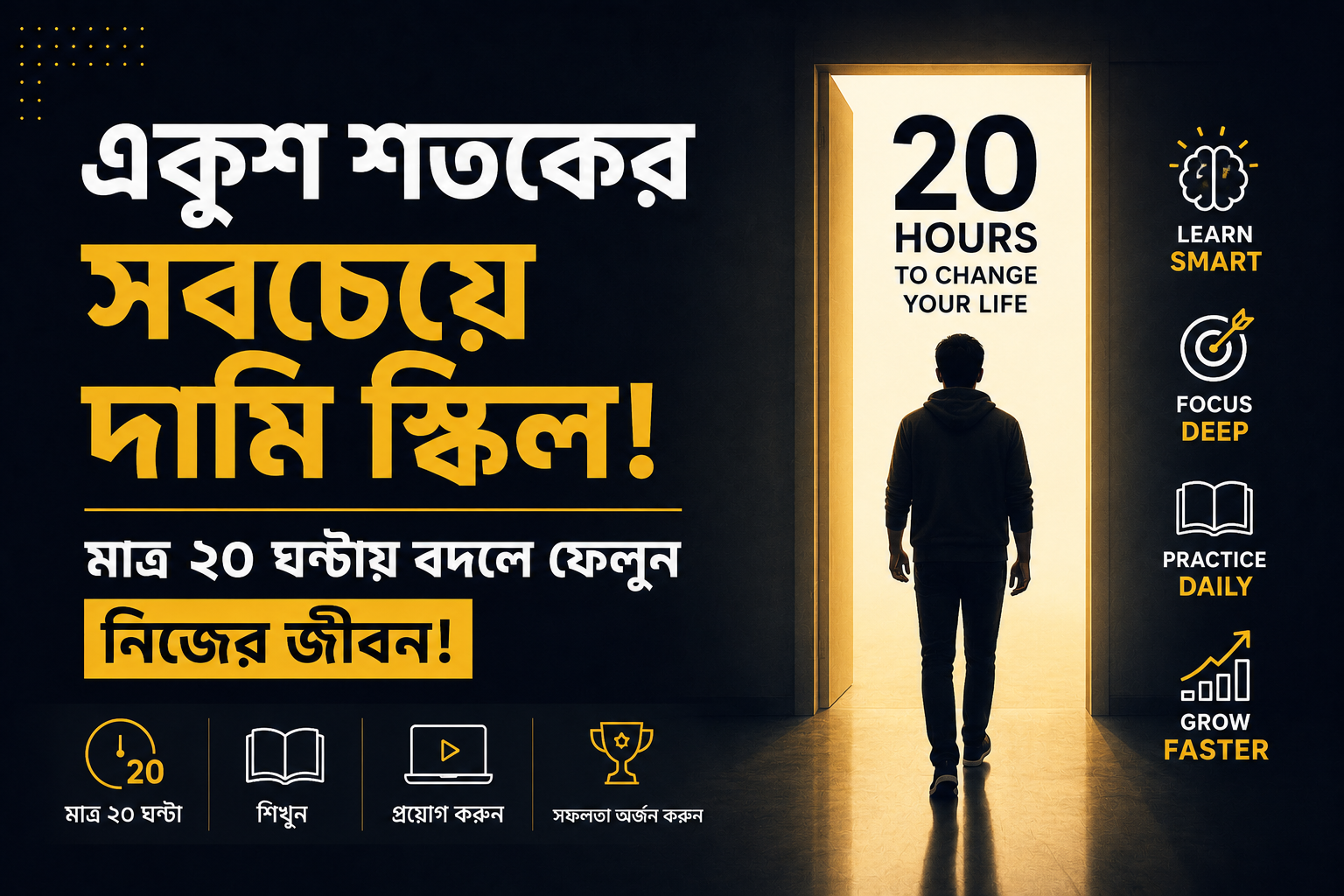 একুশ শতকের সবচেয়ে দামি স্কিল: মাত্র ২০ ঘণ্টায় বদলে ফেলুন নিজের জীবন!